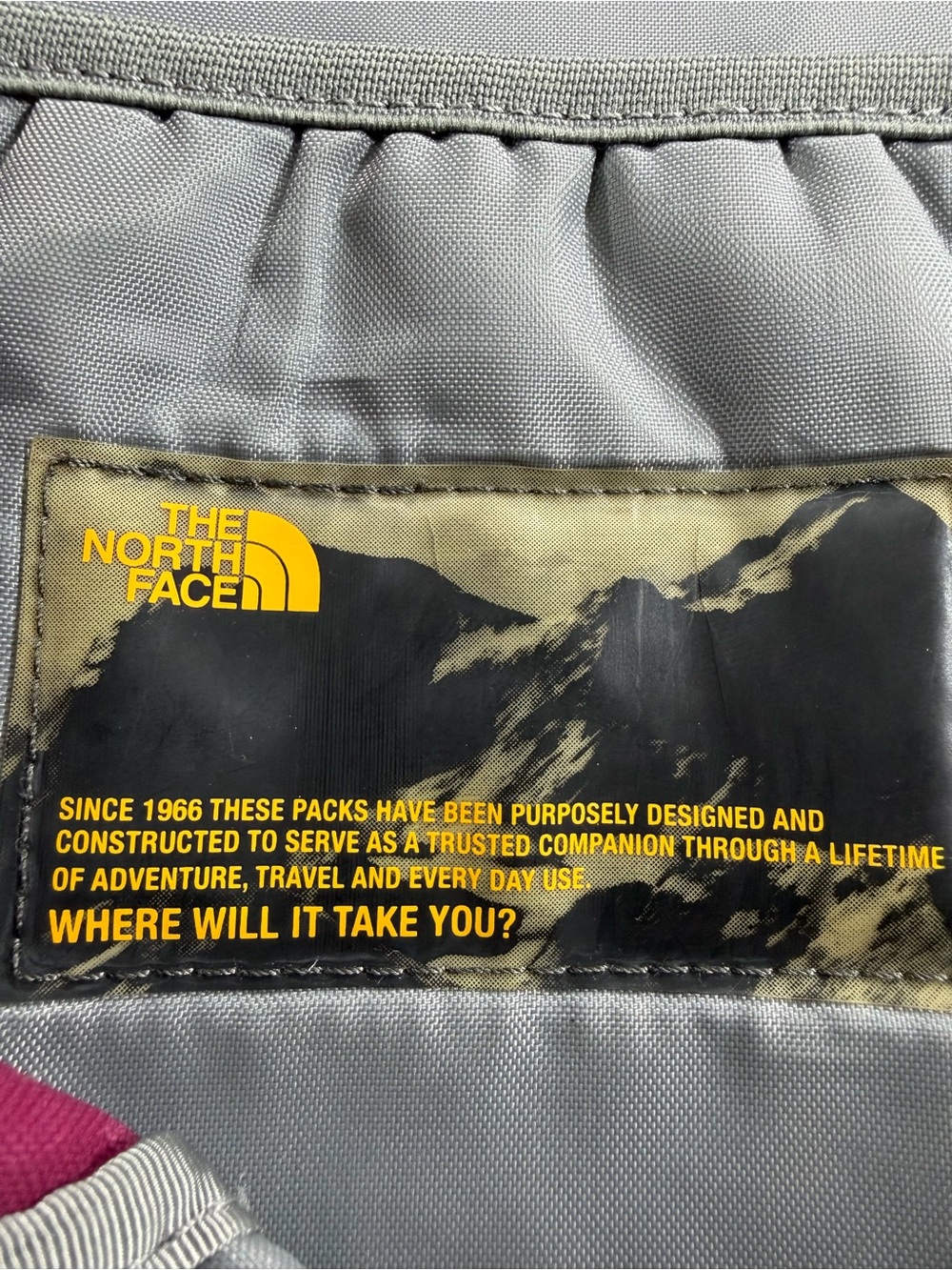 The North Face Haystack Backpack Pink Bird Print School Laptop Travel Bag - Picture 3 of 11